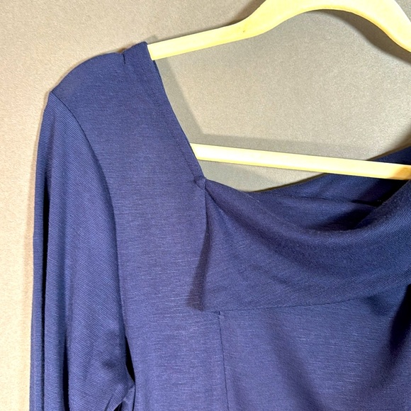 Lord & Taylor asymmetrical top, longs sleeve, blue, XXL, NWT - Picture 4 of 6